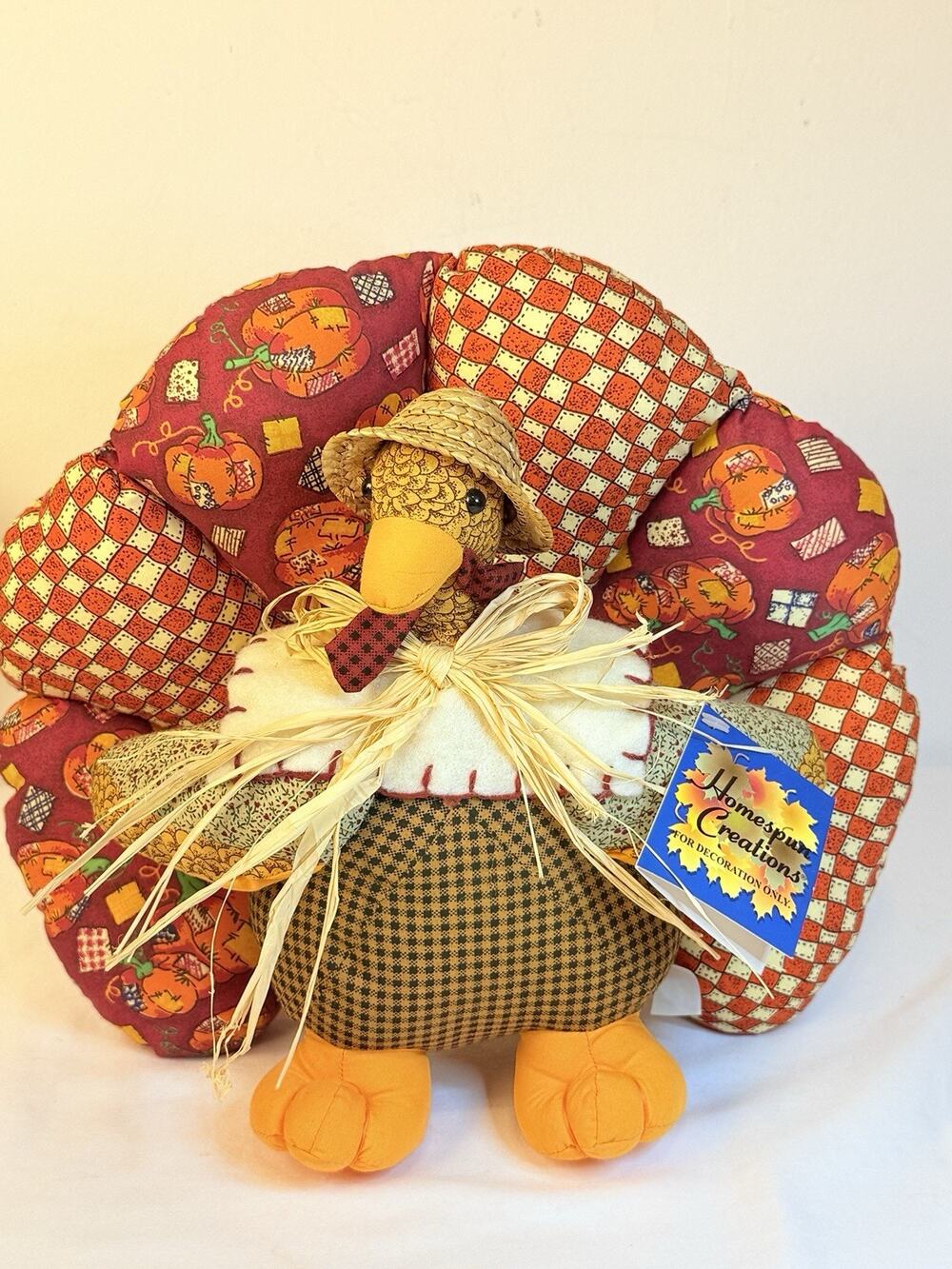 Vtg Rite Aid Homespun Creations Plush Thanksgiving Turkey Fall Harvest Decor